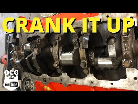 CRANKSHAFT INSTALL PART 2-BUILDING UP A SMALL BLOCK CHEVY 350 FOR MY 1977 CHEVY C10