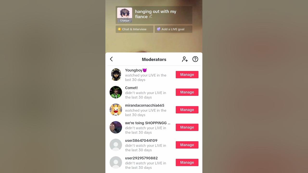 How to add Moderator's to live stream on TikTok