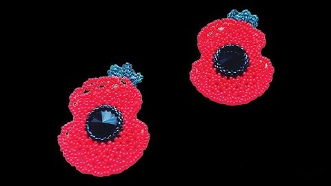 Red Poppy Brooch. Adding a leaf. Part 2.