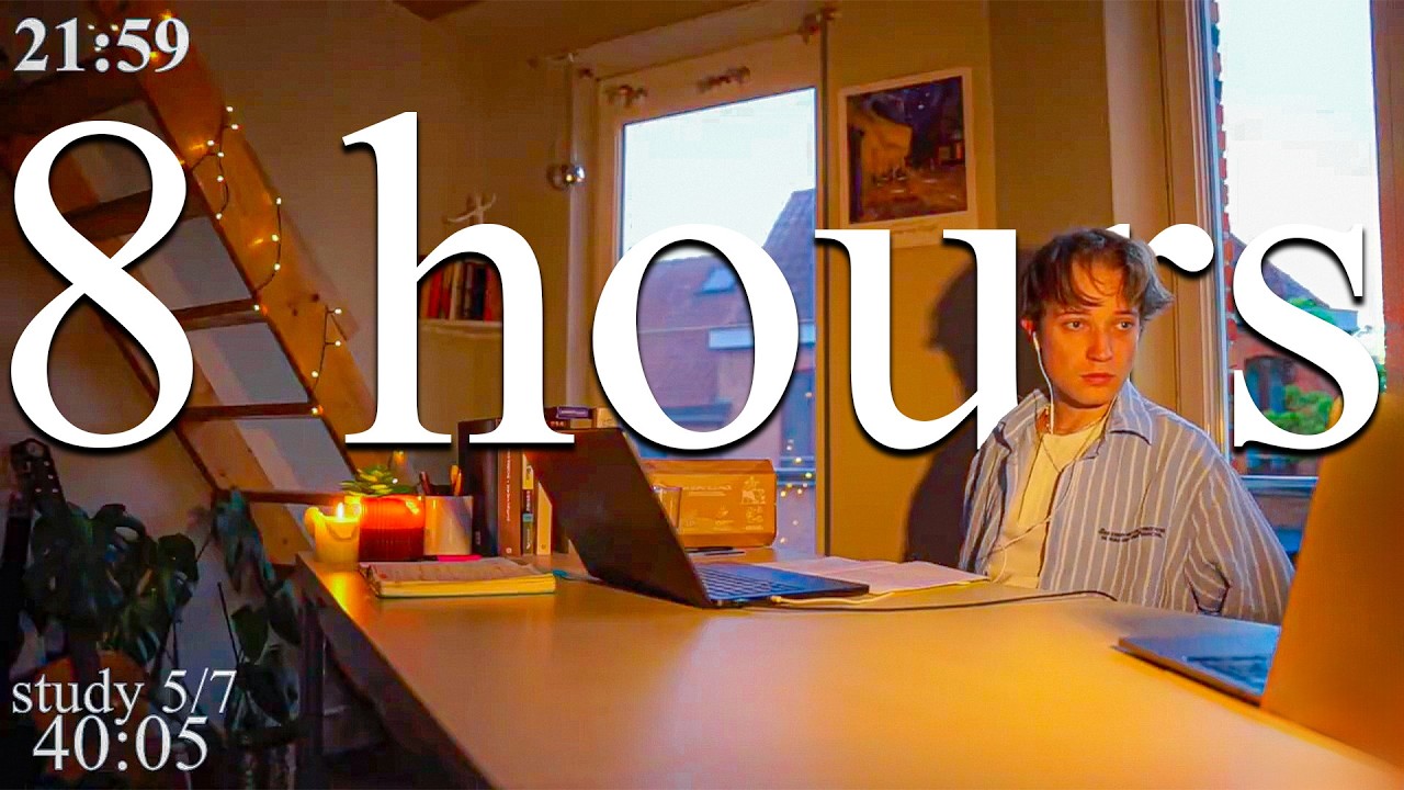 LIVE-Special from Belgium | 8-HOUR study with me in Gent 📚⛈️ rain sounds & pomodoro timer 60 & 10
