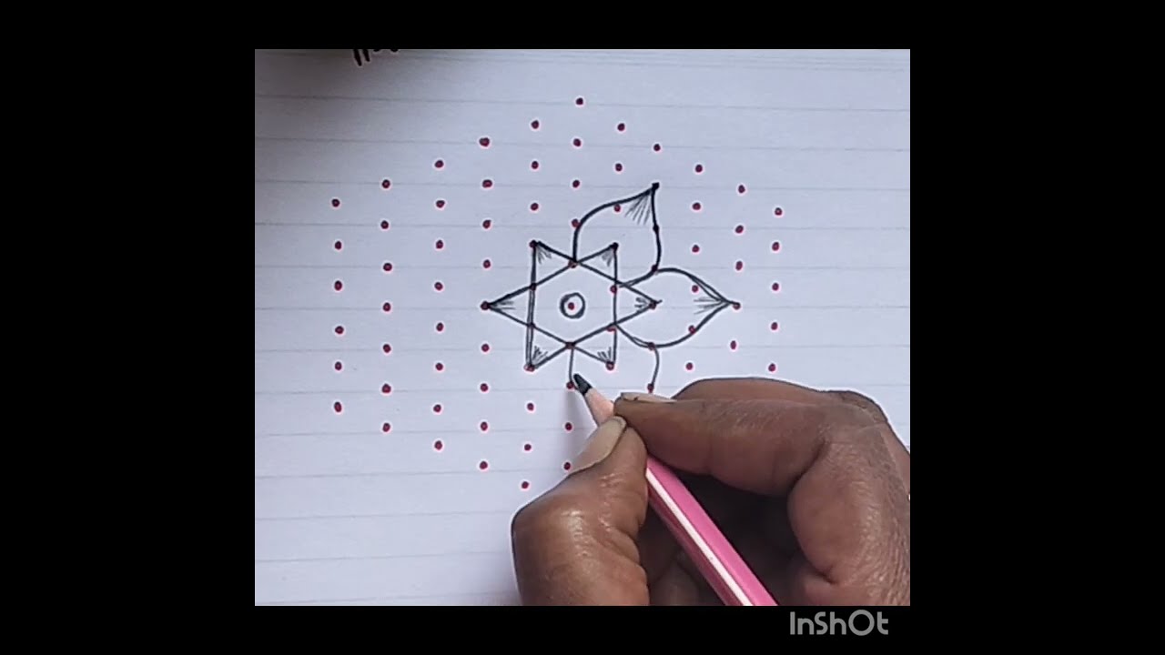 Rangoli designs with dots latest 🌺Flower kolam new muggulu 🌺 different type's of kolam designs🌼🍀.