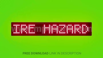 Report Any Fire Hazard to Security Immediately Scrolling Red Dot Matrix LED Text Animation on Green