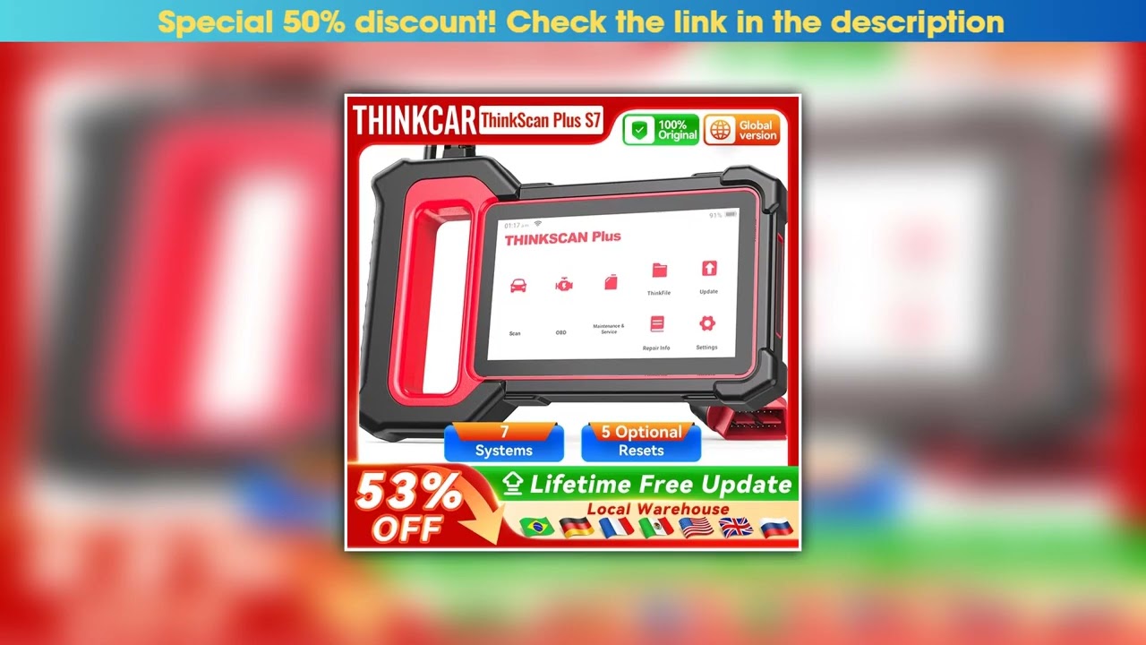 Deal THINKCAR Thinkscan Plus S7 S6 S4 Obd2 Scanner Car Diagnostic Tools Automotivo OBD Scanner DIY•