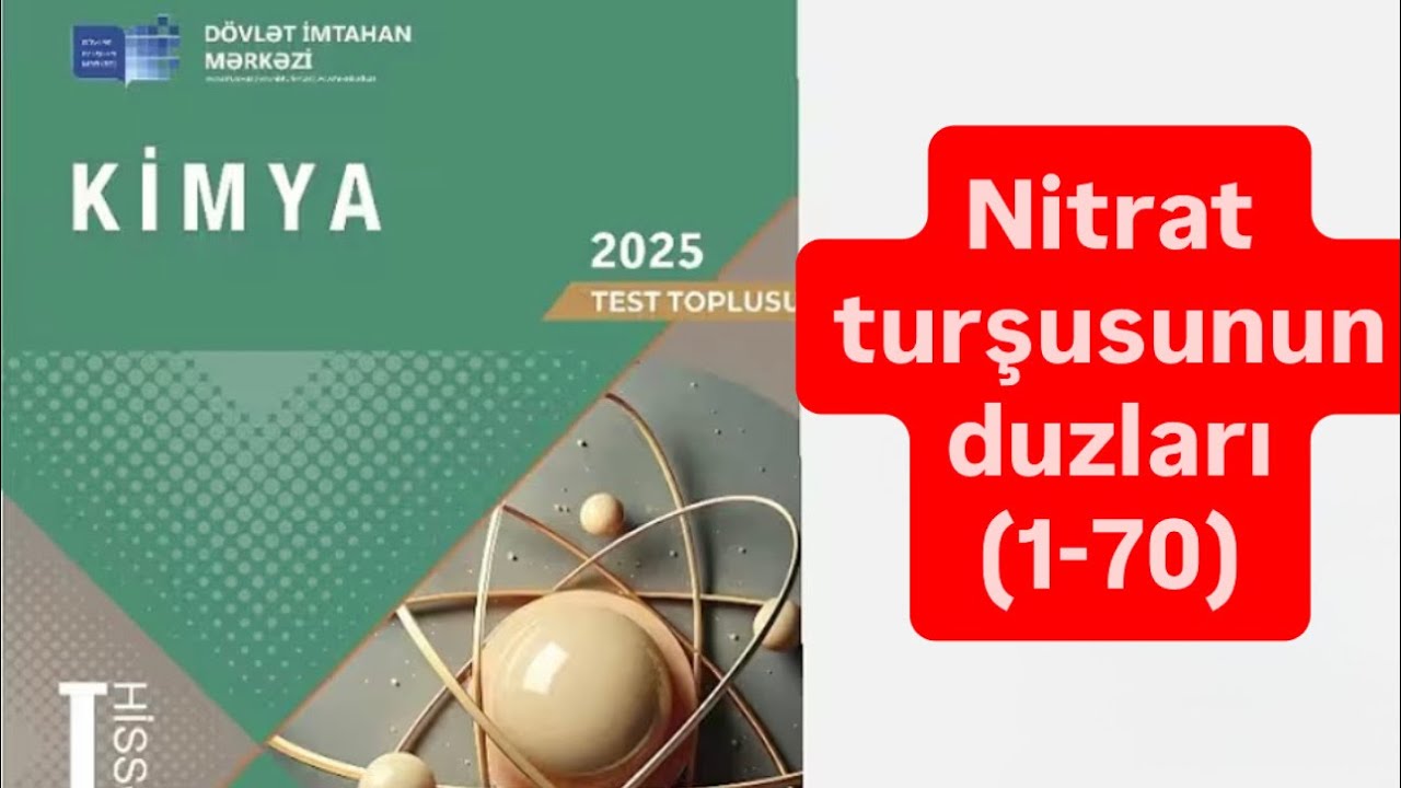 Nitrat turşusunun duzları (1-70) Kimya Dim test toplusu 2025