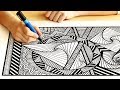 Рисование прямоугольника с абстрактными узорами, drawing abstract rectangle
