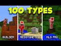 100 types of minecraft players all shorts together