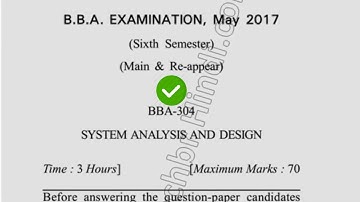 2017 Dcrust BBA 6th Sem System Analysis & Design Question Paper