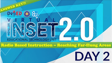 VINSET 2.0 DAY 2 ANSWER KEY: Radio-Based Instruction – Reaching Far flung Areas
