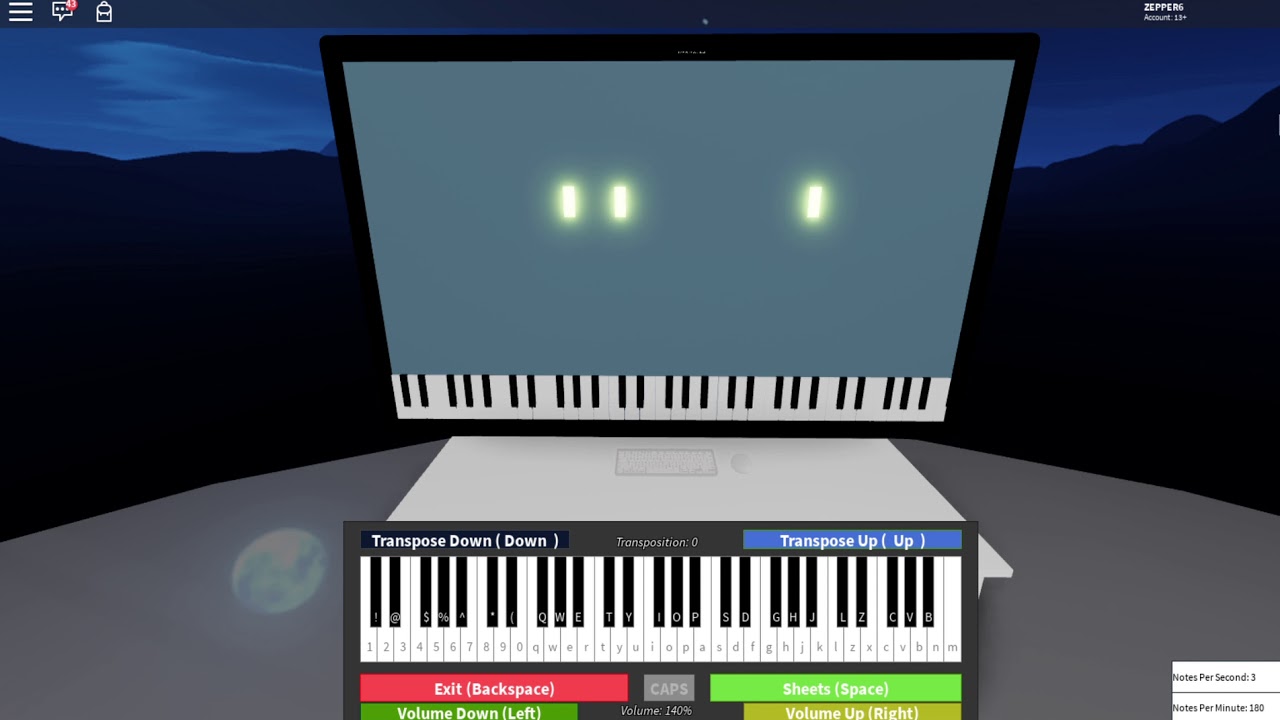 Roblox Gameplay Virtual Piano Visualization Showcase By Rogers