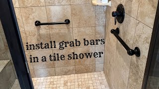 How to install grab bars in a tile shower 