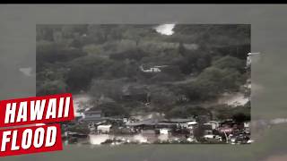 Coast Guard Helicopter Crew Performing Rescues As Historic Flooding Inundates Oahu