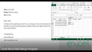 Mail Merge Microsoft Excel and MS Word Document generate letters automatically on click Hindi Urdu