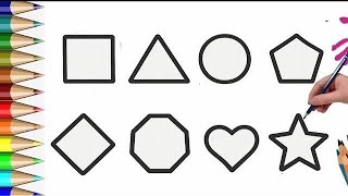Shapes Learning for Kids | Easy Shapes Drawing and Coloring | 2d Shapes For kids
