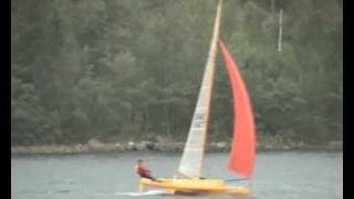 A Class sailing with spinnaker