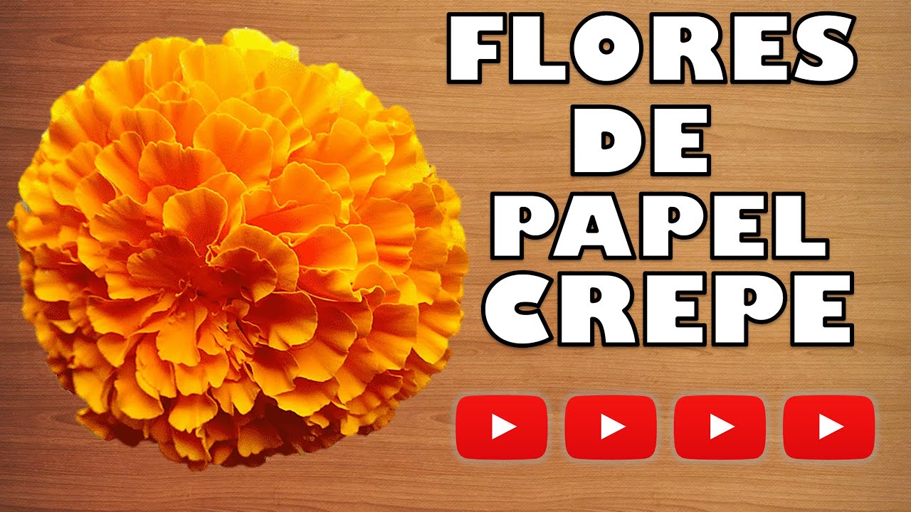 Como Hacer una Flor de Cempasúchil de Papel Crepe 🌹 🌷 Cómo Hacer Flores