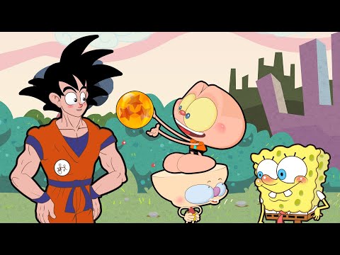 Mongo e Drongo reencontram Dragonball com Goku e Bob Esponja - Dragon ball  em Desenho animado 