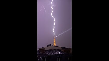 🇫🇷 Eiffel Tower Lightning ⚡️☁️ and Light Shows