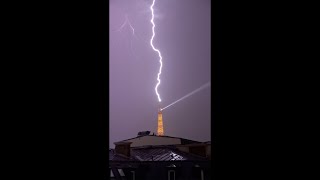 🇫🇷 Eiffel Tower Lightning ⚡️☁️ and Light Shows