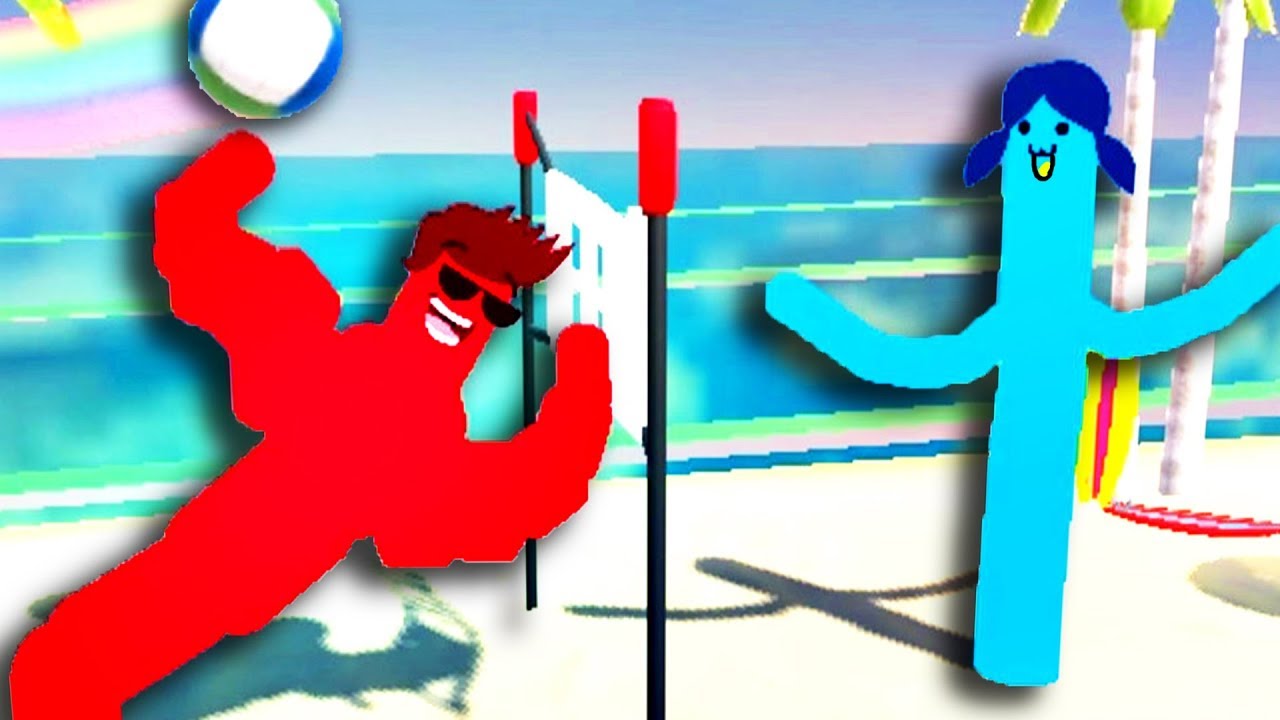 【屌德斯&小熙】 软体人排球赛 气球软体人兄妹用各种奇葩姿势互怼！