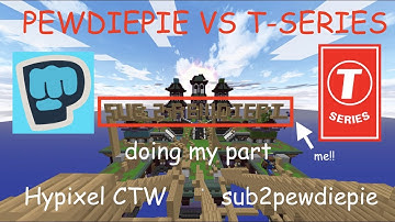 doing my part for PewDiePie (Minecraft Hypixel Capture the wool)