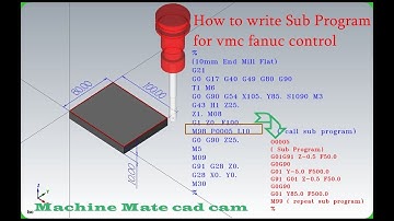 How to Write Sub-Program in Cnc Mill  (VMC-Fanuc-Control)#subprogram #vmcprogrammming #vmc