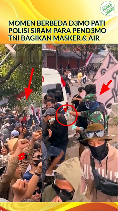 TNI Distributes Masks 😷 Police Spray Water Gas 👀 #pati #demo #viral #police #tni #trendingshorts