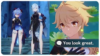Ganyu And Shenhe Show Off Their Outfits To Traveler Cutscene Lantern Rite Genshin Impact 4.4
