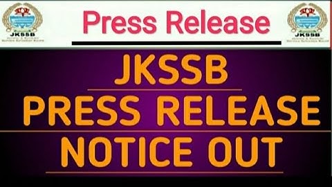 #jkssbpressreleasenoticeout#jkssbfreshupdates|JKSSB PRESS RELEASE NOTICE OUT FOR SKILL TEST|#JKSSB