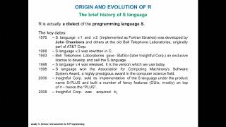 Видеолекция № 1.2. Краткая история появления и развития R языка программирования
