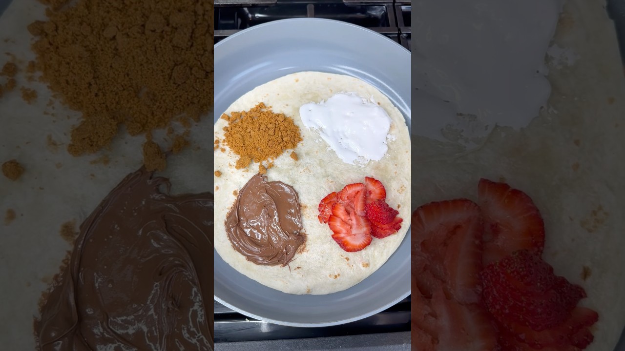 This Fluff, Strawberry & Biscoff Nutella Wrap is NEXT-LEVEL! 🍓🍫🔥 