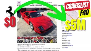 This Most Expensive Ferrari F40 Is For Sale On Craigslist For $5 Million Dollars Because Bankruptcy