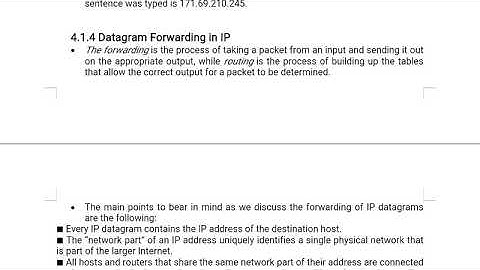 Datagram Forwarding in IP