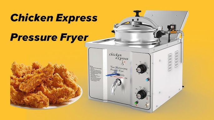 Broaster E18G Pressure Fryer. Frying tenders with clamshell QSR 