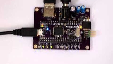 testing ATXMega128a4u BO Board