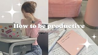 How to be productive while studying! A guide 🎀🤍 |shades of academia|💌