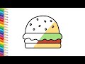 How to Draw BURGER MEAL easy for kids