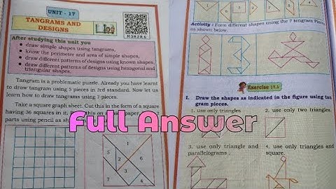 || 4th STD maths|| chapter -17 Tangrams and designs|| full answer