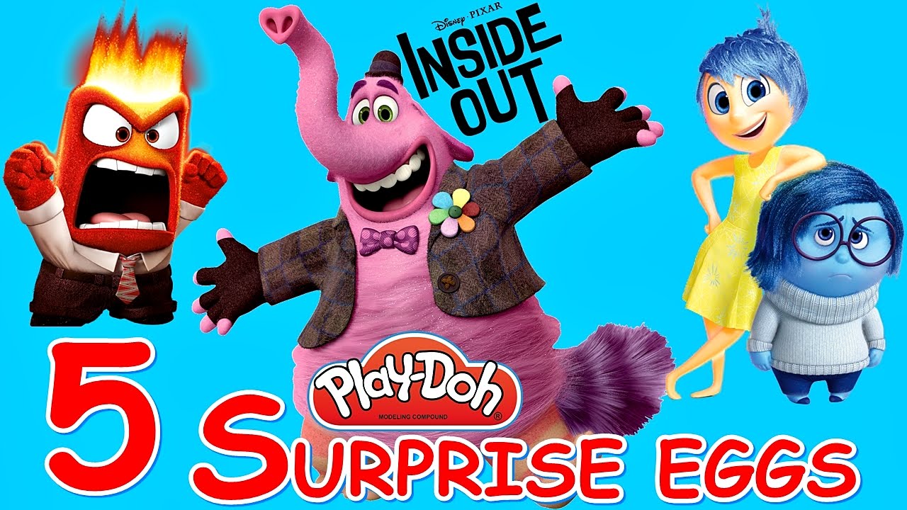 Inside Out Giant Bing Bong and 5 Play Doh Surprise Eggs