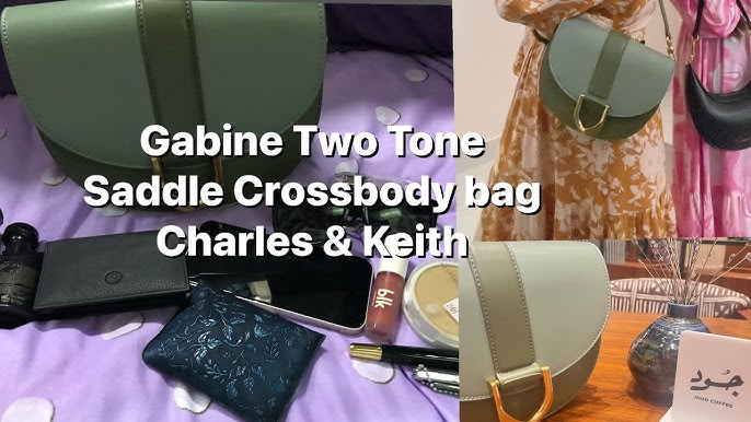 Charles & Keith Gabine Leather Saddle Bag in Black - Unboxing! 