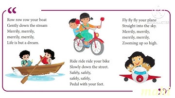 Row row row your boat song , Ennum Ezhuthum, Term-2 English  , 3. On a trip,