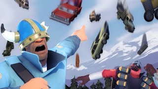 TF2 Medieval Mode But With Free-Falling Cars (Send Help)