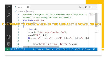 C Program To Check Whether Input Alphabet Is Vowel Or Not Using if-else Statements #ccode #clanguage