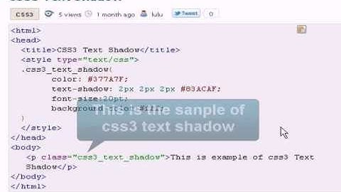 CSS3 Tutorial : css3 text shadow