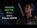 Aradin, Mattis and Wyll reacting to friendly Drow - Baldur&#39;s Gate 3