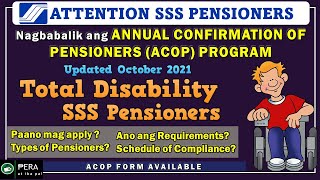 Sss Acop 2021annual Confirmation Of Pensioners Total Disability Paano Mag Apply Ano Ang Kailangan