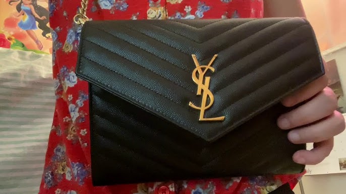Cassandre Matelassé Envelope Chain Wallet In Grain De Poudre Embossed  Leather - Leather Crossbody Bag for Women