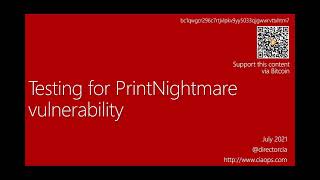 Testing for the PrintNightmare vulnerability