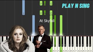 Adele - Skyfall - With Lyrics (Easy Piano Accompaniment Tutorial / Karaoke)
