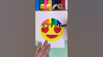 😍+😄+🌈+🍩=⁉️ #shorts #art #emojis #drawing #emojiart #emoji #emojichallenge #emojimix #subscribe