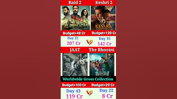 Raid 2 vs kesari 2 vs jaat vs the bhootnii box office collection #trending #shorts #movie